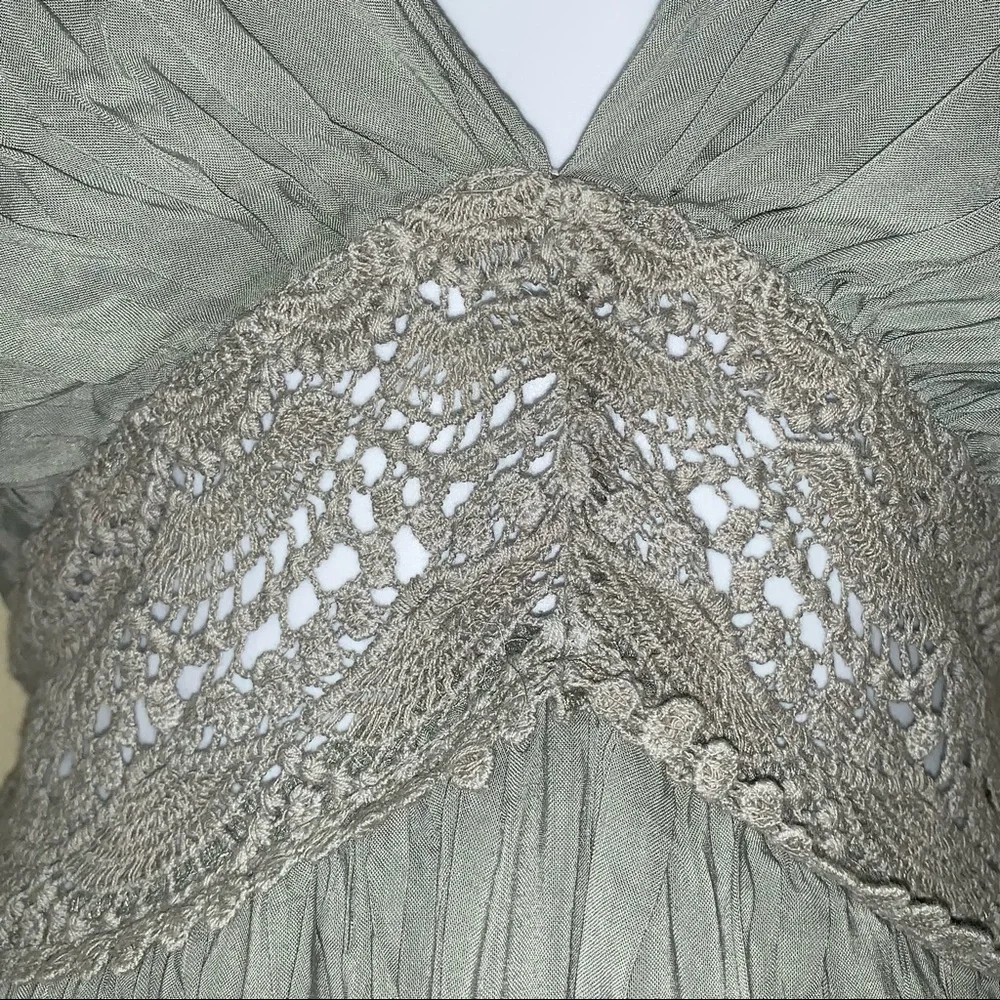 Miss Avenue Dress Hi-Low Gray Empire Waist Tie Back at Neck - Picture 9 of 13